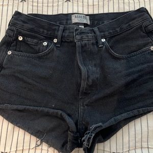 Agolde black denim shorts; barely worn!